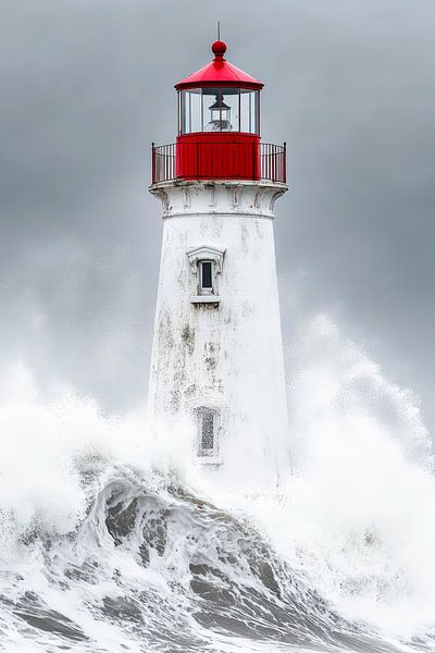 Lighthouse in the storm - Dramatic coast by Poster Art Shop