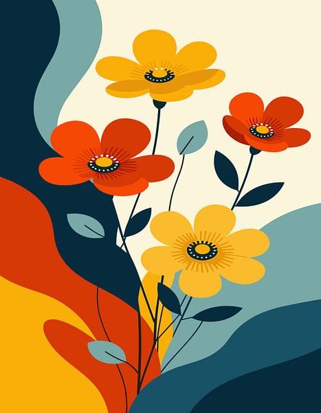 Blumen erheben Floral Art von Art Kingdom