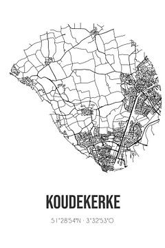 Koudekerke (Zeeland) | Landkaart | Zwart-wit van Rezona