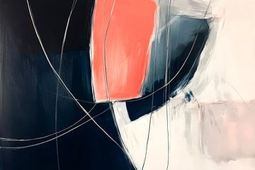 Abstract composition in blue and red by Poster Art Shop