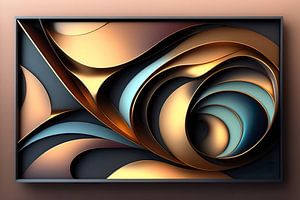 3D Groovy champagne abstract art by Dreamy Faces