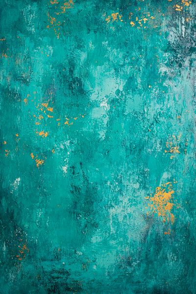 Aquamarble with golden accents by Poster Art Shop