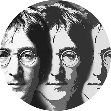 John Lennon, portret met Imagine tekst van Gert Hilbink