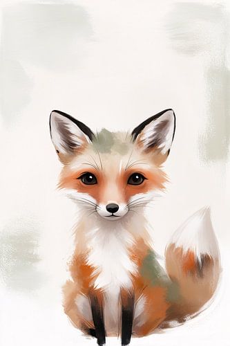 Schattige vos in zachte kleuren