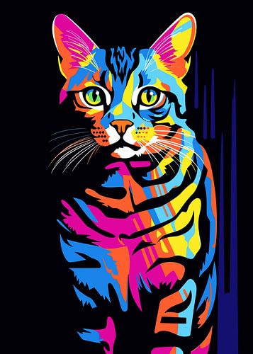 Kat dier WPAP Pop Art kleurenstijl