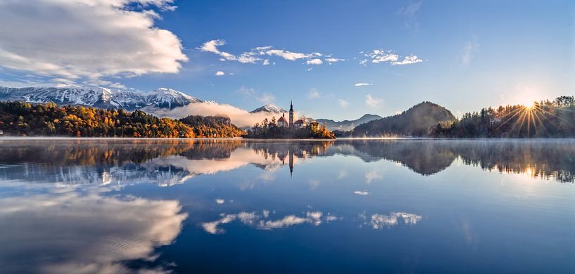 Sunrise at Lake Bled Slovenia by Achim Thomae Photography