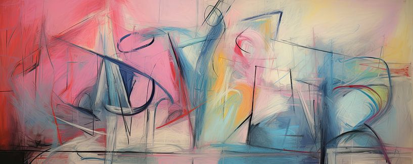 Modern Stilleven Expressionisme 49940 van Abstract Schilderij