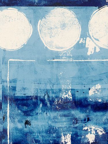 Formes abstraites en blanc et bleu