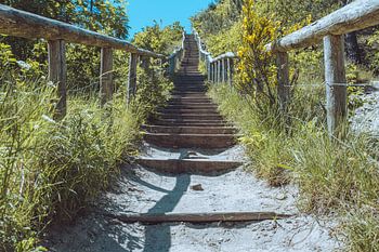 Dünentreppe in voller Sonne