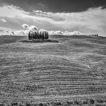 Italië in vierkant zwart wit, Toscane sur Teun Ruijters