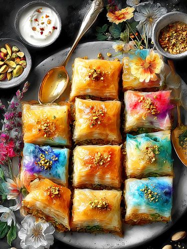 Baklawa zoete cake voedsel kunst