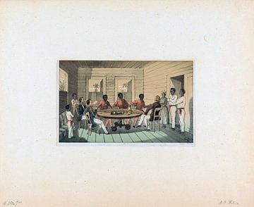 Abraham Pieter Felix, Surinamer und Niederländer beim Teetrinken, 1800er Jahre
