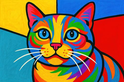 Kleurrijke kat illustratie