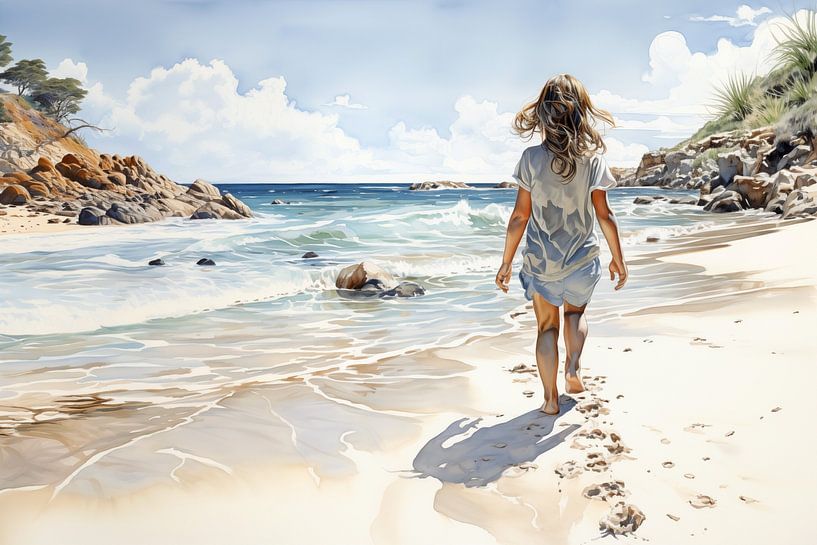Mädchen am Strand von Schwarzer Kaffee