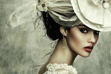 Modern en chic portret in wit van Carla Van Iersel