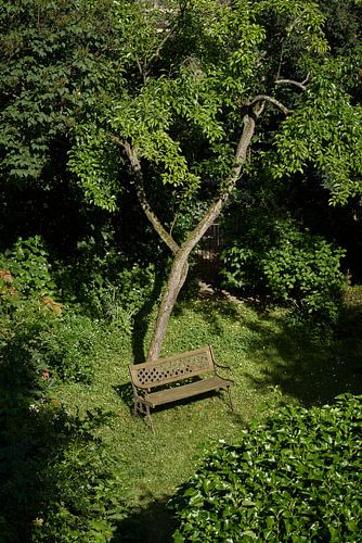 kleine romantische groene tuin