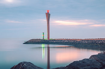 Radarturm in Ostende | Landschaft | Nachtfotografie