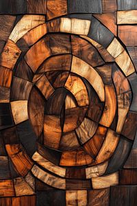 Harmonie in Houtstructuur rond en hout