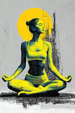 Bright Vibes of Meditation Art van OMG Art
