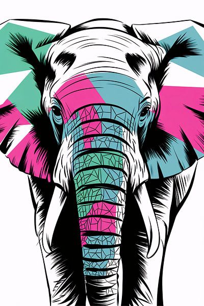 Elephant art with modern colours by Imperial Art House