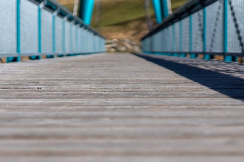Abstraction of a blue bridge by Eva Keymeulen