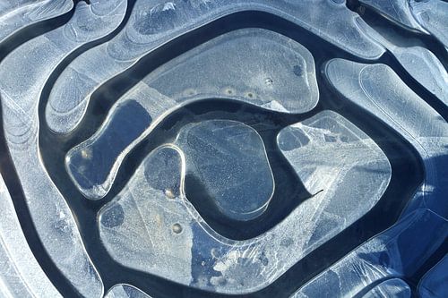 Frozen puddle with organic shapes