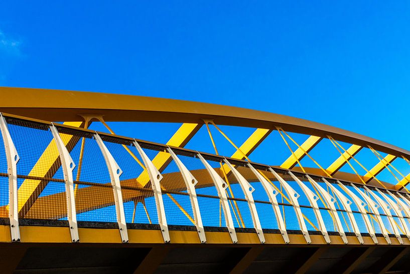 The Jacobs Douwe Egberts (yellow) bridge in Utrecht by pauline smale