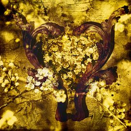 Heart in flowers van Helga Blanke