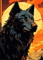 Wolf und Mond