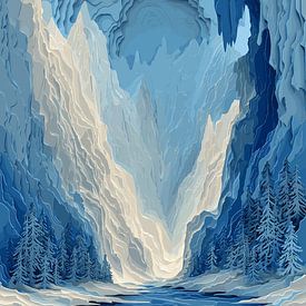 Paysage hivernal numérique avec des montagnes sur Pixelbull Design