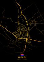 Rhenen City Map Modern Black Gold