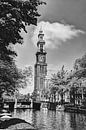Westerkerk Prinsengracht Amsterdam Zwart-Wit van Hendrik-Jan Kornelis thumbnail