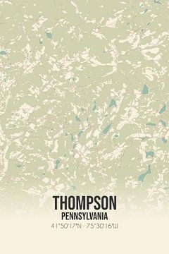 Alte Karte von Thompson (Pennsylvania), USA. von Rezona