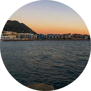 Gibraltar Panorama bij zonsondergang