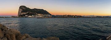 Panorama de Gibraltar au coucher du soleil