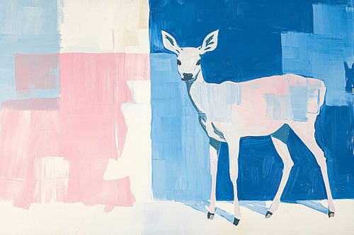 Surrealistisch hert in pastelkleuren