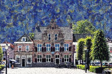 Ehemaliges Hotel Het Raedthuys in Sint-Maartensdijk (Kunst, Van-Gogh-Stil) von Art by Jeronimo