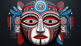 Maya maskers in kunstmatige kleuren