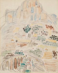 Raoul Dufy - Blick auf Vence am Fuße von Saint-Jeannet (circa 1927)