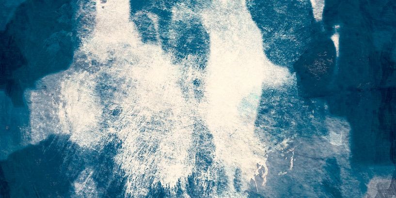 Scandinavian winter abstraction in blue grey by Mad Dog Art