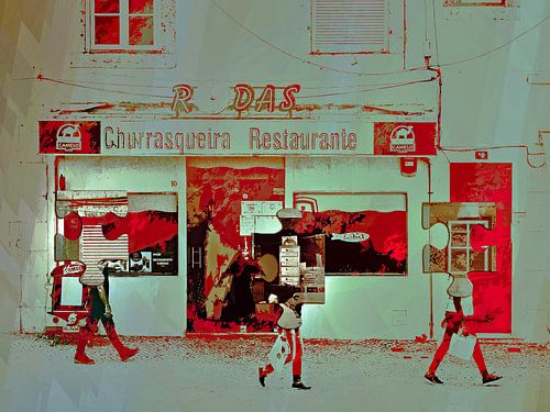 Langs het restaurant