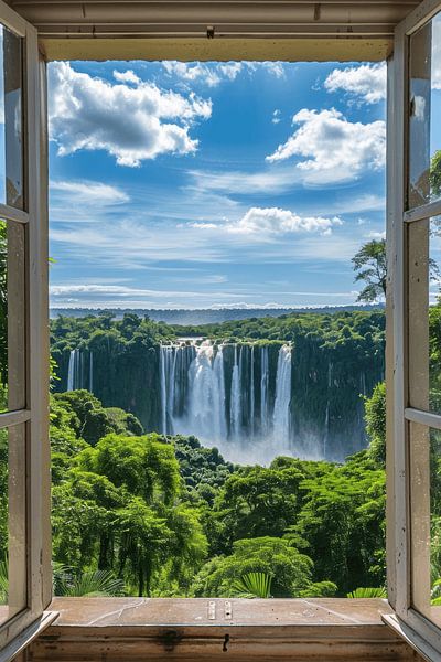 Window view of waterfall by Poster Art Shop