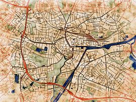 Map of Oldenburg centrum with the style 'Serene Summer' by Maporia