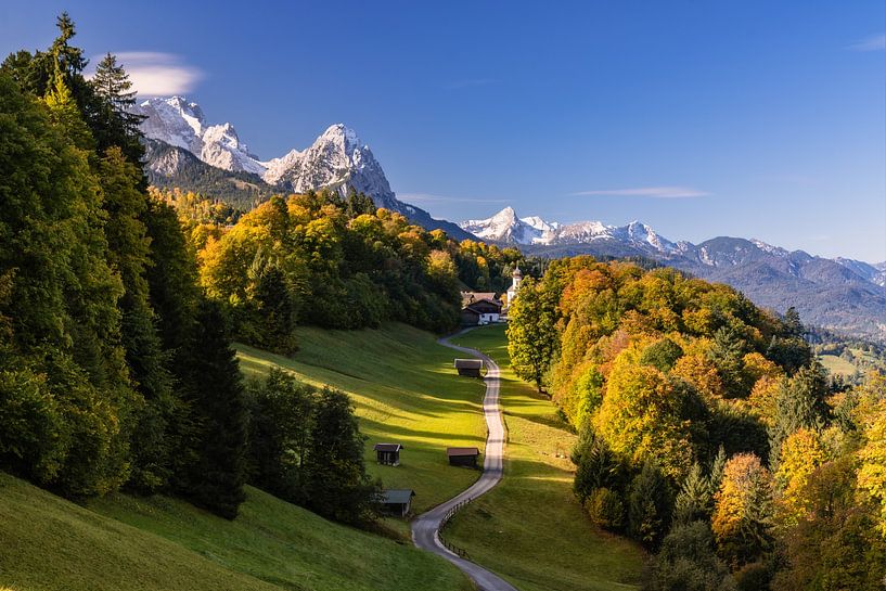 Zugspitzblick in Opper-Beieren van Achim Thomae Photography