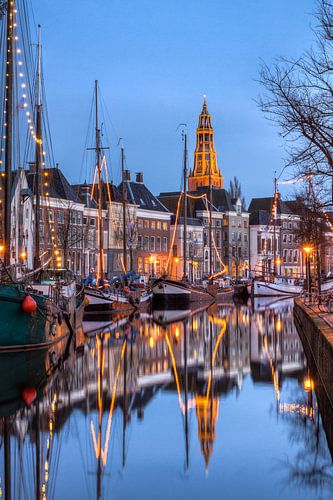 Hoge der A Groningen bei Nacht von Volt