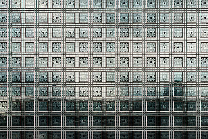 Gevel van het Institut du monde Arabe in Parijs van Maerten Prins