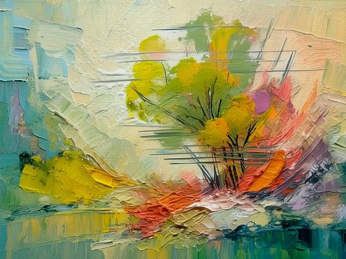 Modern Abstract.  Landschap in levendige herfstkleuren