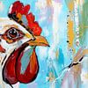 Chicken in pastel by Vrolijk Schilderij