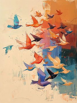 Vogel Vlucht van Abstract Schilderij