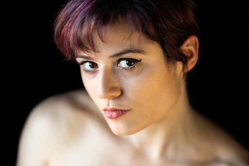 Fashion portrait of a 23 year old white woman with short, dyed h by Werner Lerooy